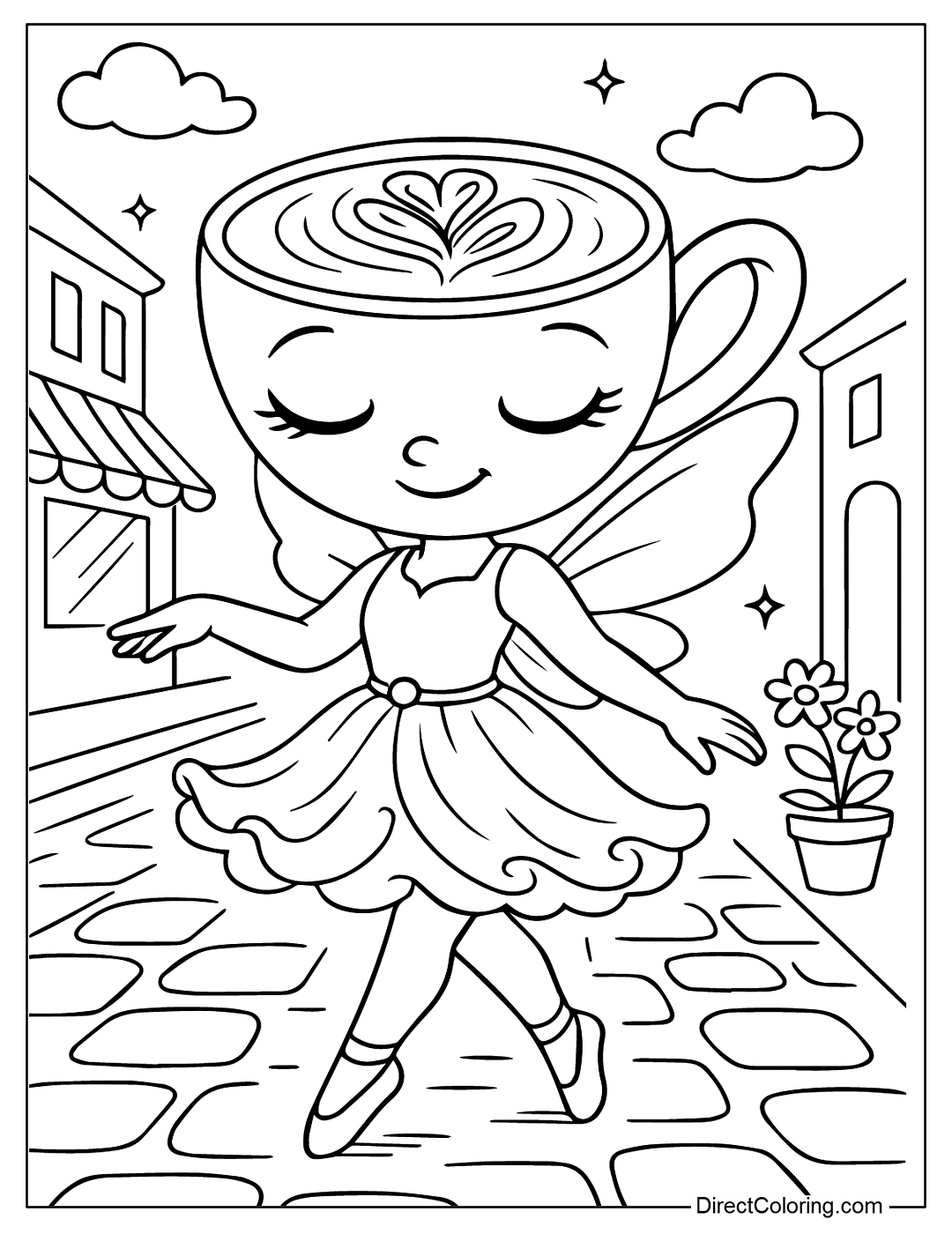 Cappuccina Fairy Coloring Page